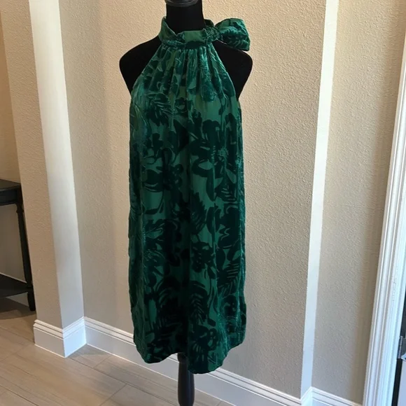 Trina Turk Women's Wish Velvet Burnout Shift Dress Green - Picture 2 of 8